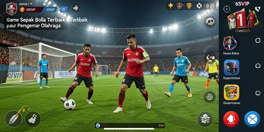 Tampilan gameplay 6SVIP yang penuh aksi di lapangan sepak bola.