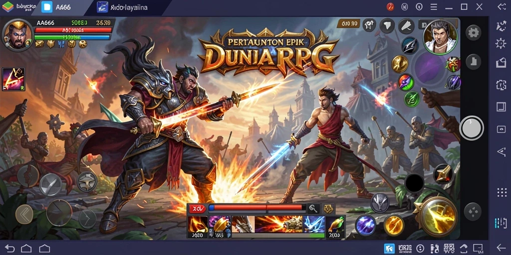 Tampilan aksi seru dan karakter penuh warna dalam gameplay AA666.
