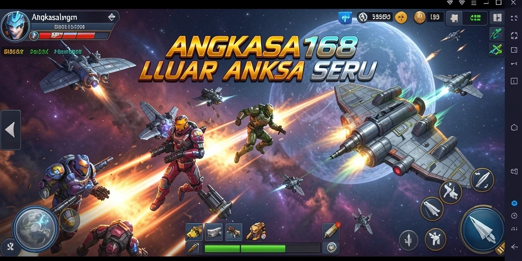 Screenshot utama ANGKASA168 menampilkan aksi gameplay FPS yang intens.