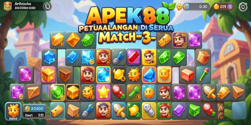 Tampilan gameplay APEK88 yang penuh warna dan mengasyikkan.