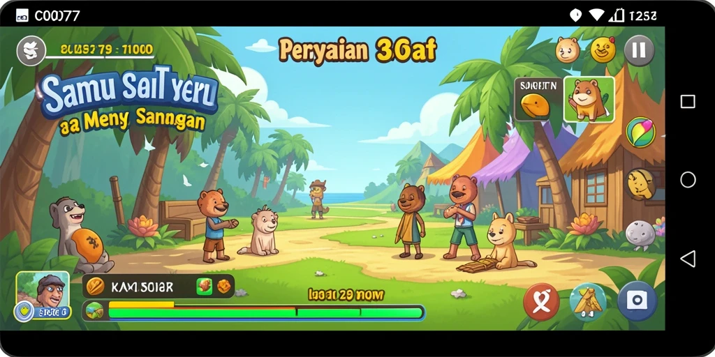 Screenshot C0077 menampilkan gameplay santai yang menghibur.