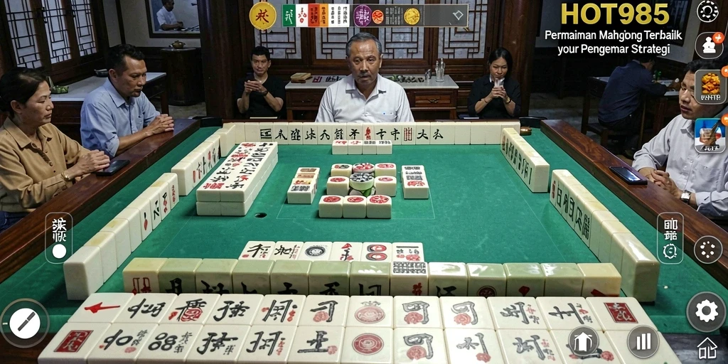 Screenshot HOT985 menampilkan gameplay Mahjong yang menantang dan seru.