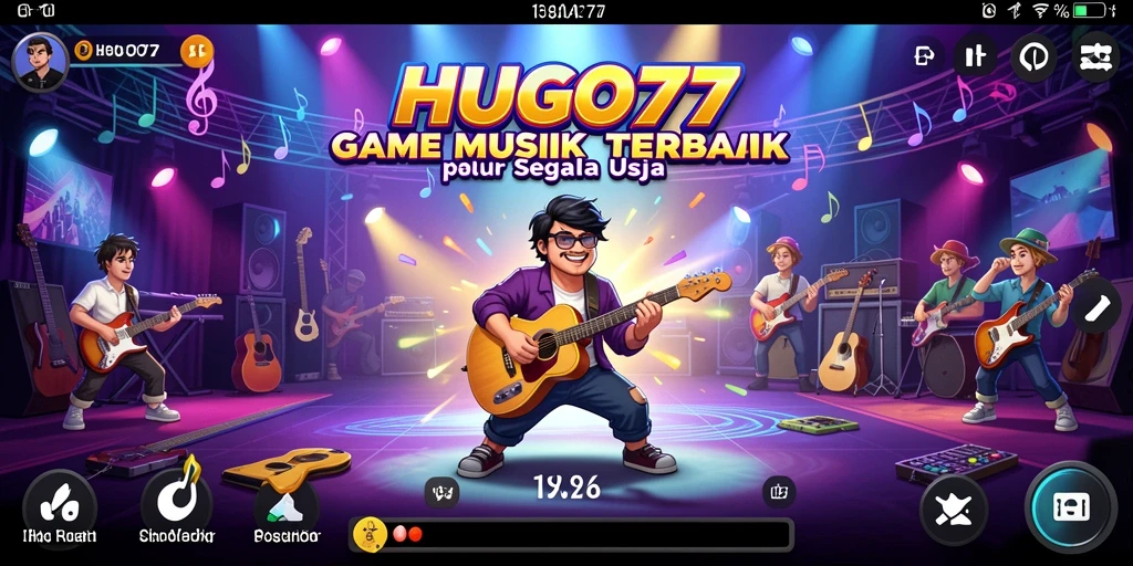Tampilan gameplay HUGO77 yang penuh warna dan interaktif.