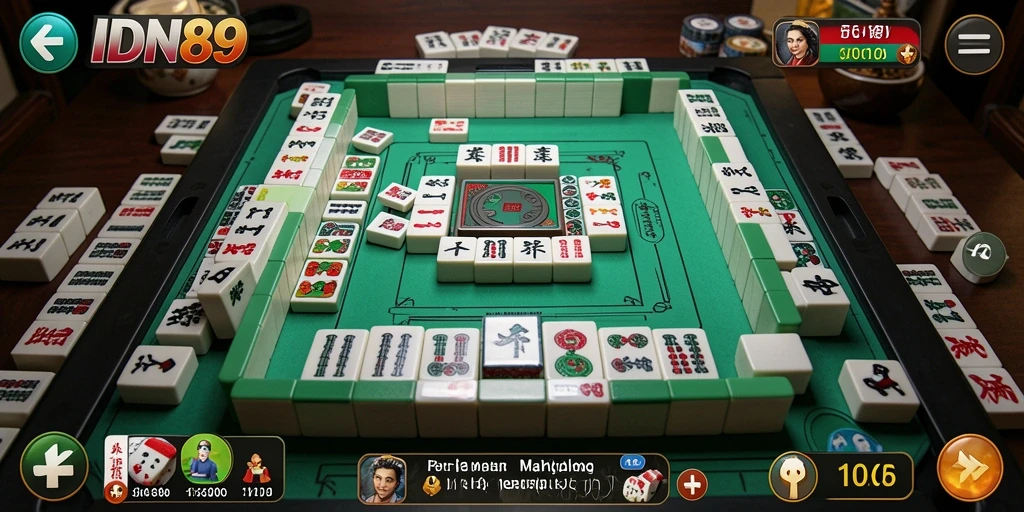 Tampilan gameplay menarik dari IDN89 yang penuh tantangan Mahjong.