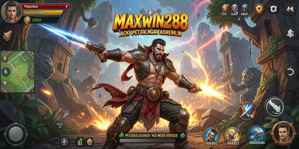 Screenshot menunjukkan pertarungan intens dalam permainan Action.