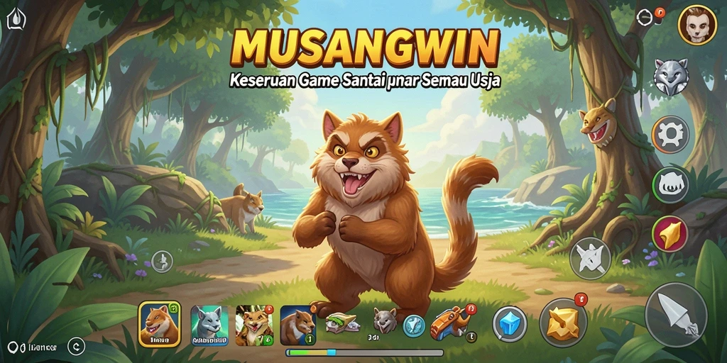 Tampilan action seru dalam gameplay <strong>MUSANGWIN</strong> yang penuh warna dan tantangan.
