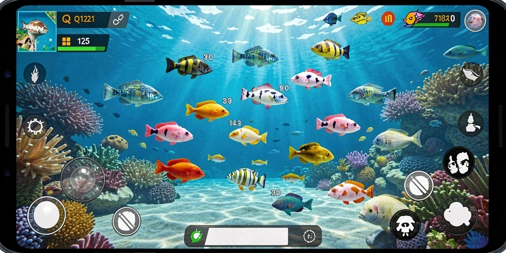 Tampilan screenshot gameplay Tembak Ikan QQ1221 yang mengasyikkan.