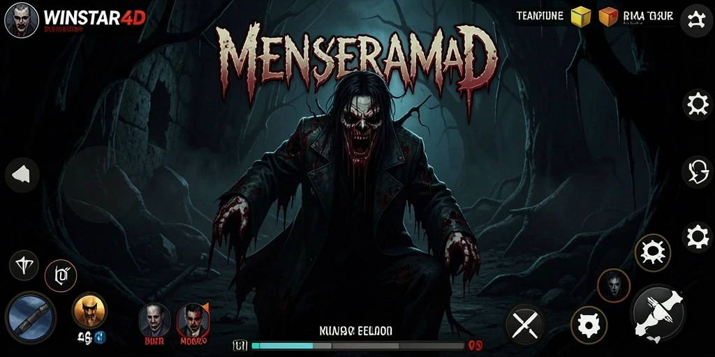 Screenshot dari gameplay menegangkan WINSTAR4D saat karakter menghadapi ketakutan.